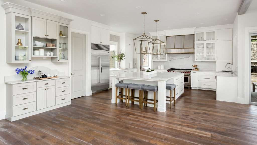 Beautiful,Kitchen,Interior,In,New,Luxury,Home,,With,White,Cabinets